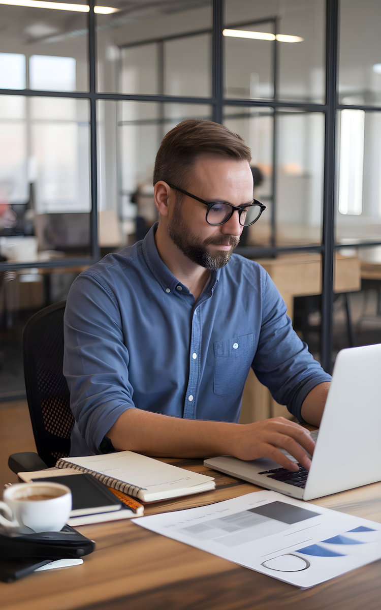 Enterprise professional using laptop